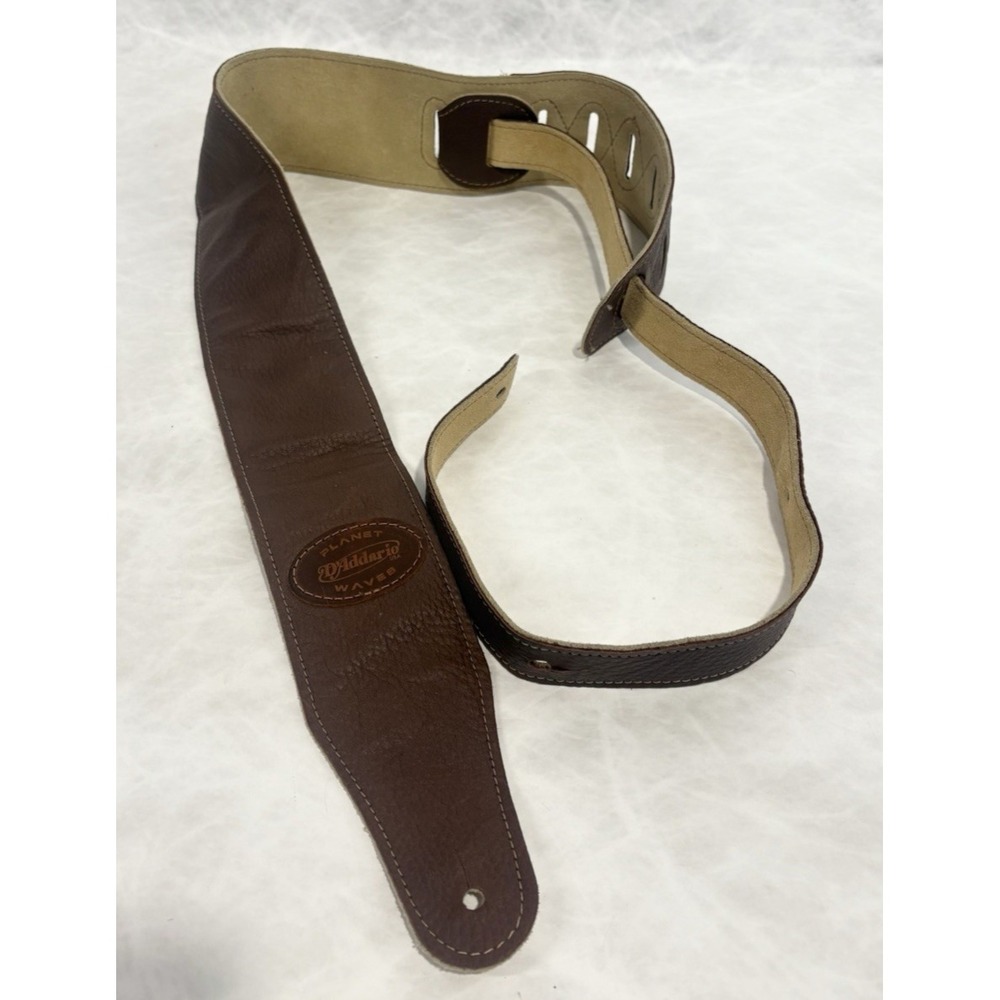Planet‎ Waves D'Addario Brown Leather Guitar Strap Suede Back Adjustable